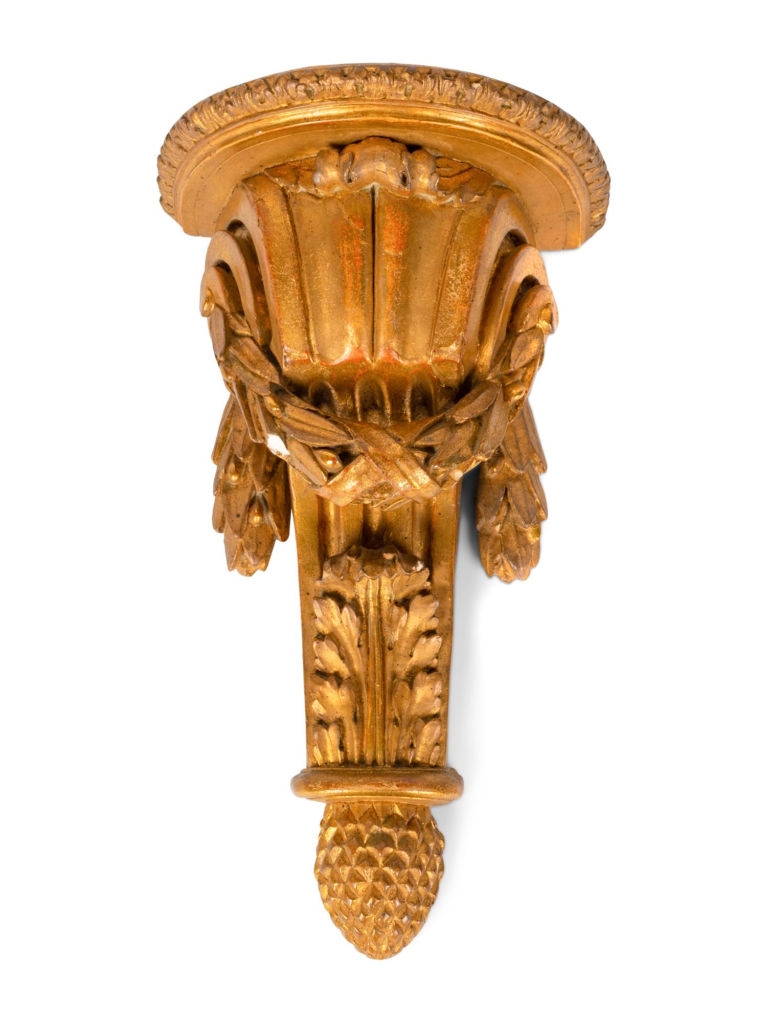 A Louis XVI Style Gilded Plaster Bracket — 20TH CENTURY