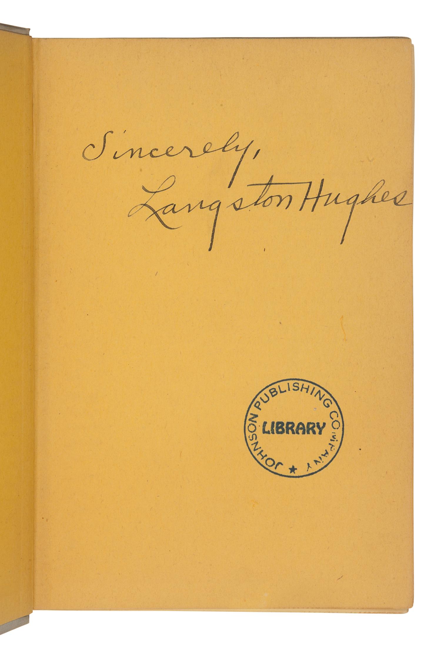 [AFRICAN-AMERICAN LITERATURE]. HUGHES, Langston (1902-1967). A group of 5 works, comprising: