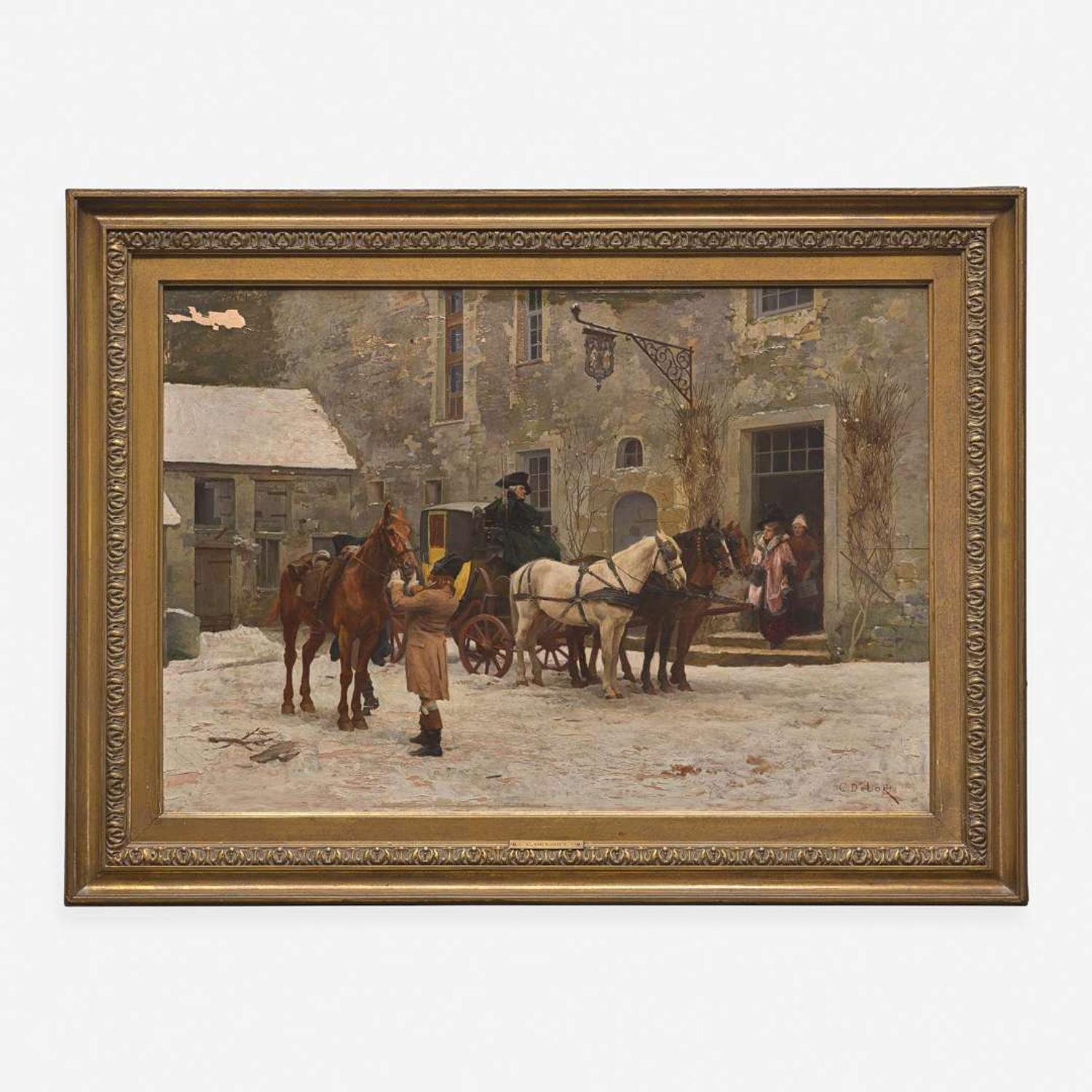 Charles Edouard Edmond Delort (French, 1841–1895) The Arrival of the Coach