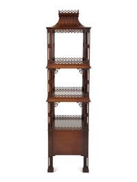 A Chinese Chippendale Style Mahogany Whatnot