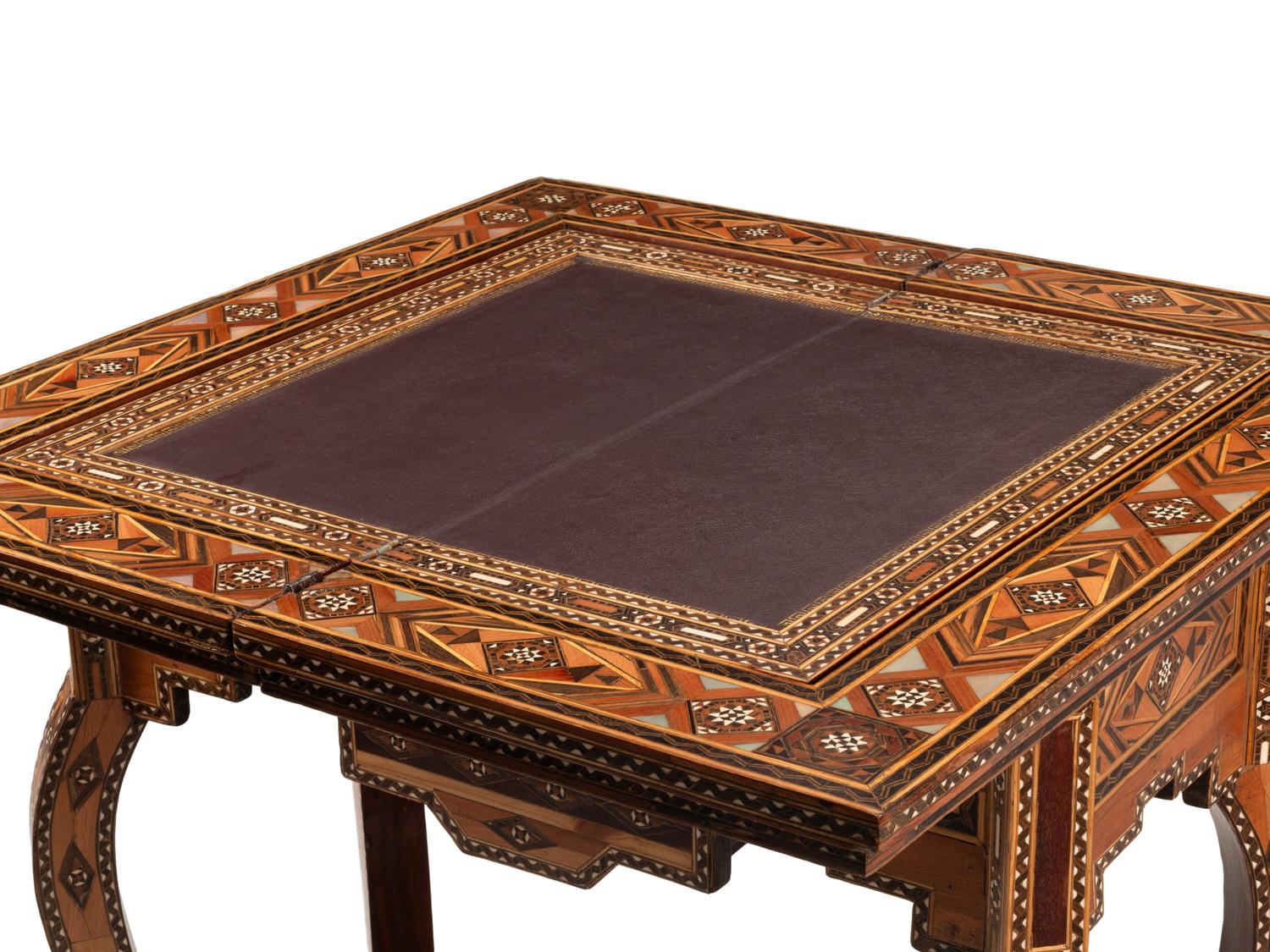 A Levantine Bone and Abalone-Inlaid Mosaic Backgammon Table