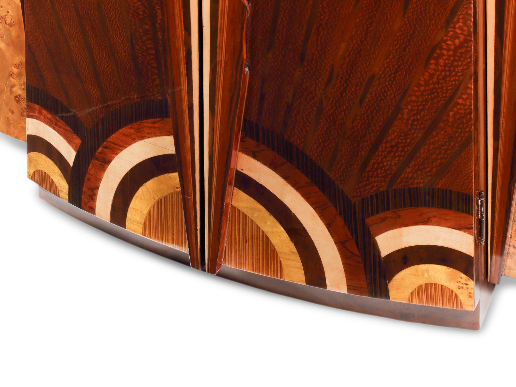An Art Deco Style Various Woods Console Cabinet
