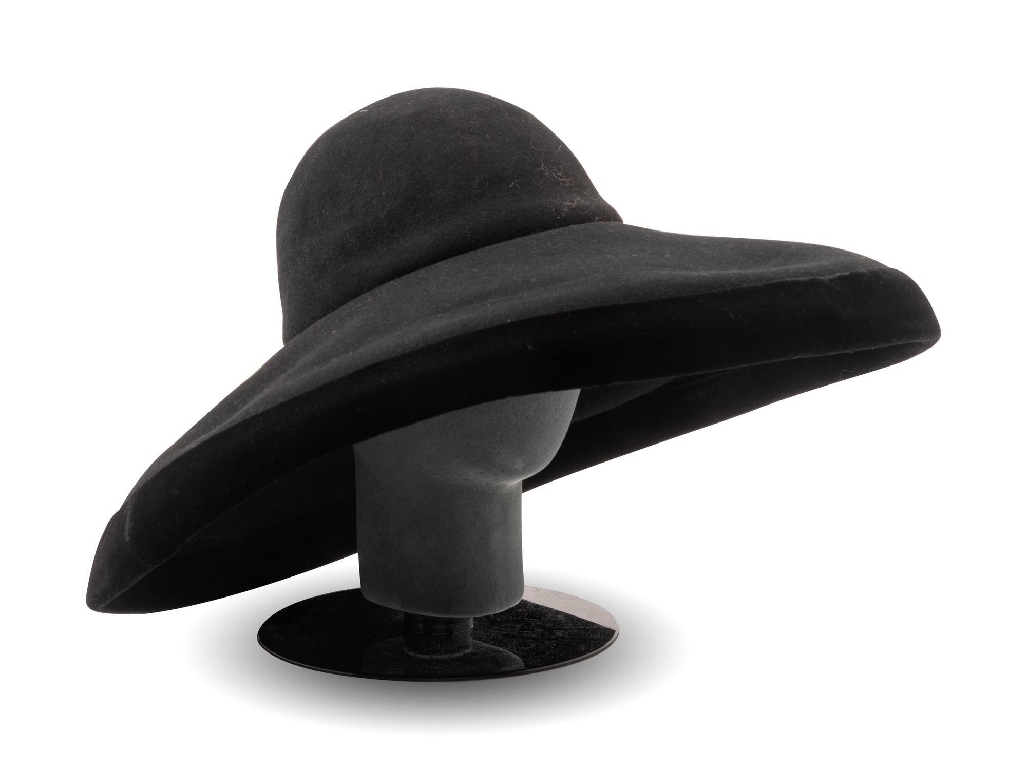 12 Assorted Hats and a Pair of Feathered Cuffs, 1970-2000s