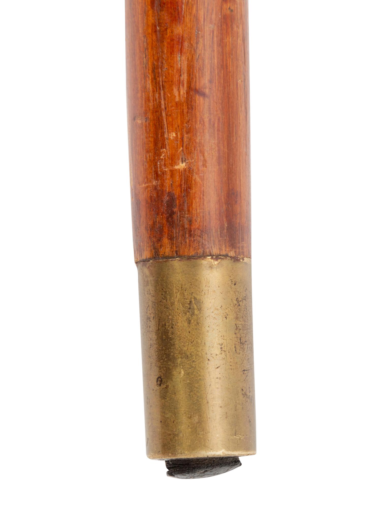 A Brass Mounted Two-Draw Telescope Gadget Cane