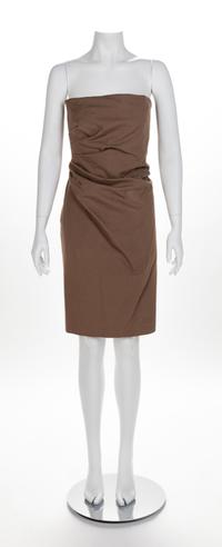 Gucci Brown Strapless Dress, 1990-2000s
