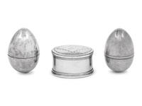 Three Georgian Silver Nutmeg Graters