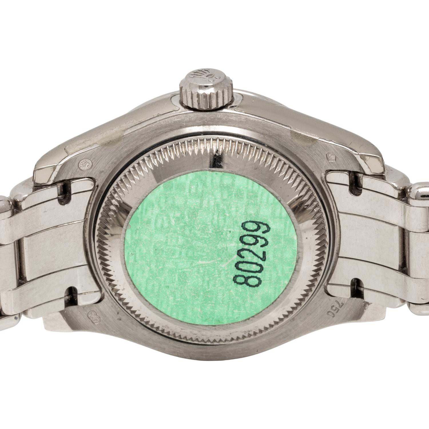 ROLEX, REF. 80299 18K WHITE GOLD AND DIAMOND 'PEARLMASTER' WATCH, BOX & PAPERS