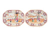 A Pair of Chinese Export Famille Rose Porcelain Platters