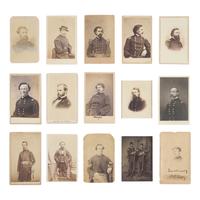 [Civil War-Indian Wars] Group of 15 CDVs of Union soldiers, including Generals Sheridan, Sturgis, and Warren