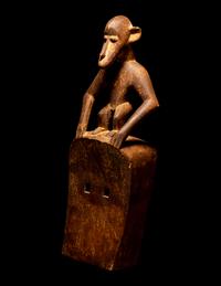 Two Dogon Wood Masks with Figures