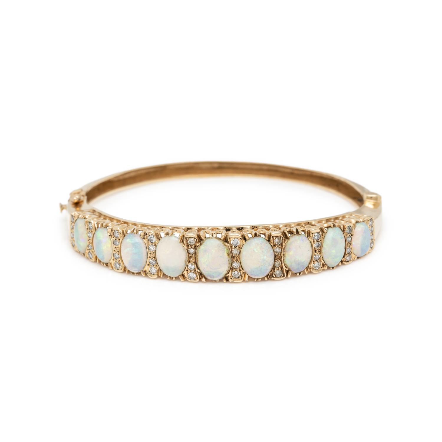 OPAL AND DIAMOND BANGLE BRACELET