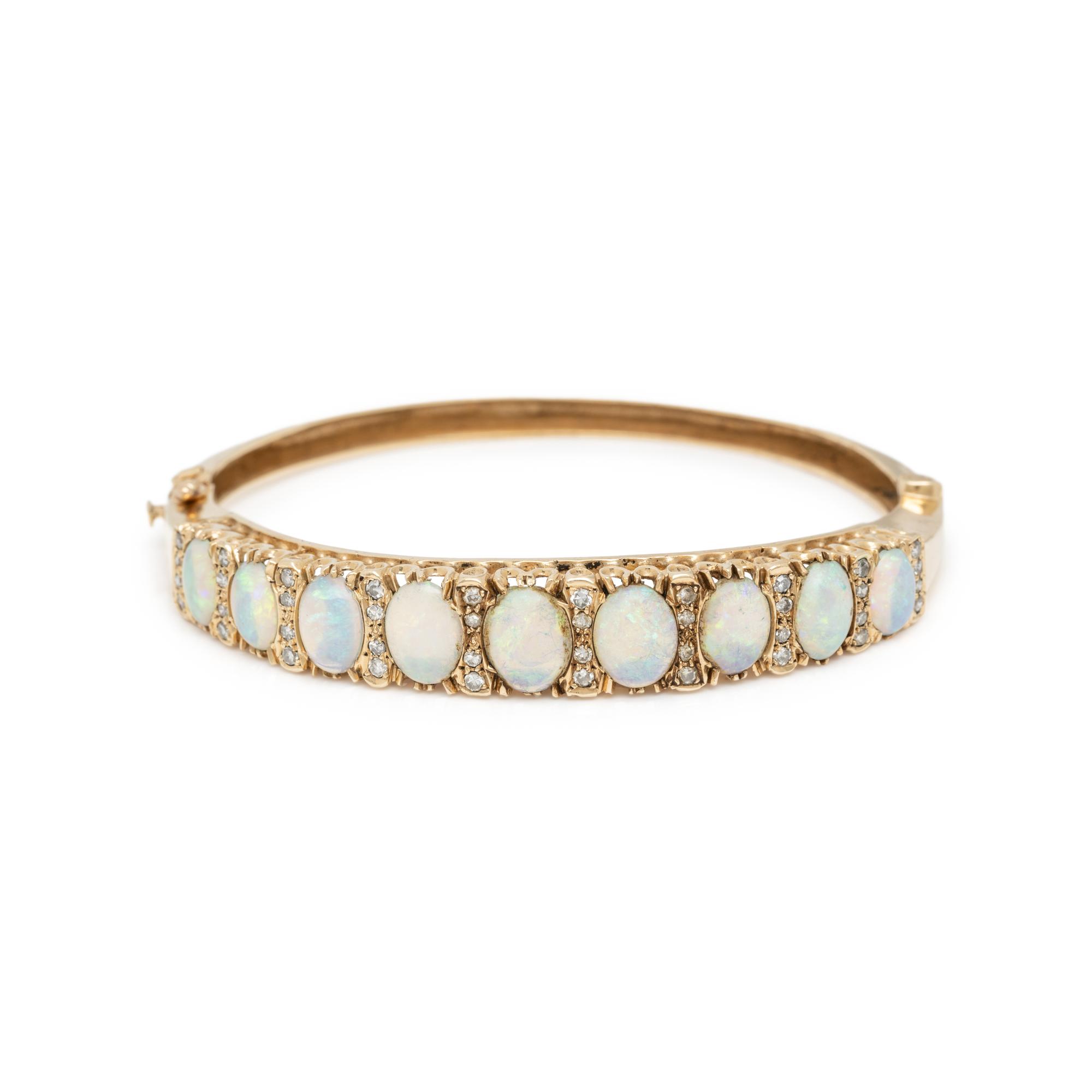 OPAL AND DIAMOND BANGLE BRACELET