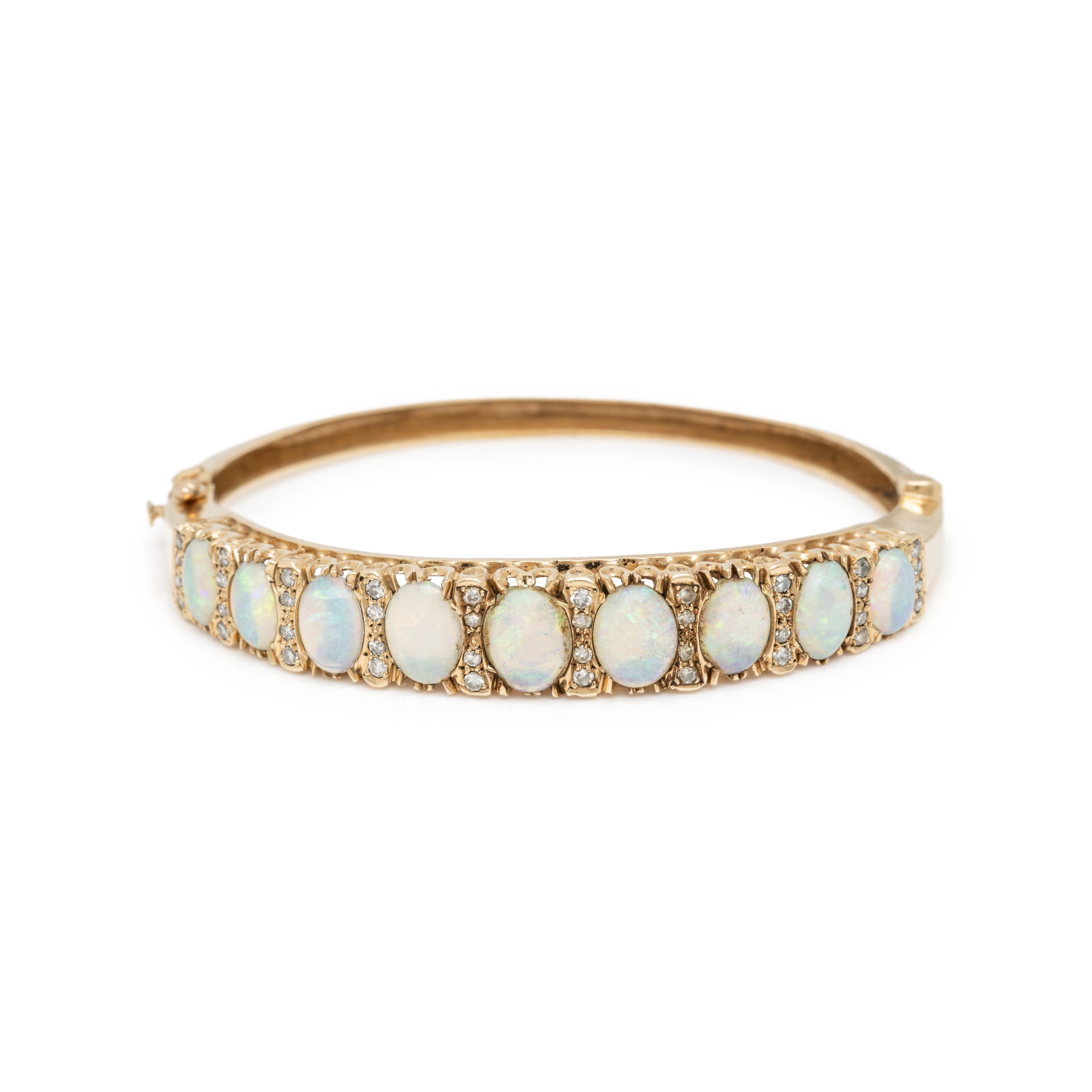 OPAL AND DIAMOND BANGLE BRACELET