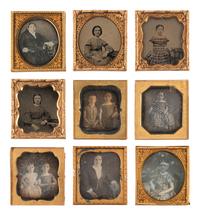 [EARLY PHOTOGRAPHY]. An assortment of cased images, many collected as associated family groups.