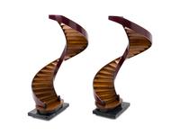 A Pair of Partial Painted Wood Staircase Models