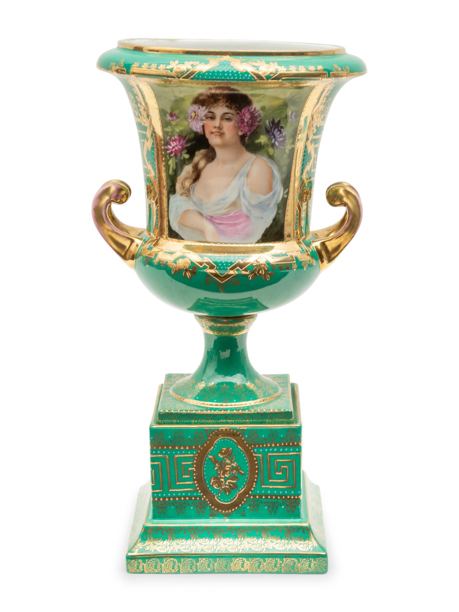 A Vienna Style Porcelain Urn