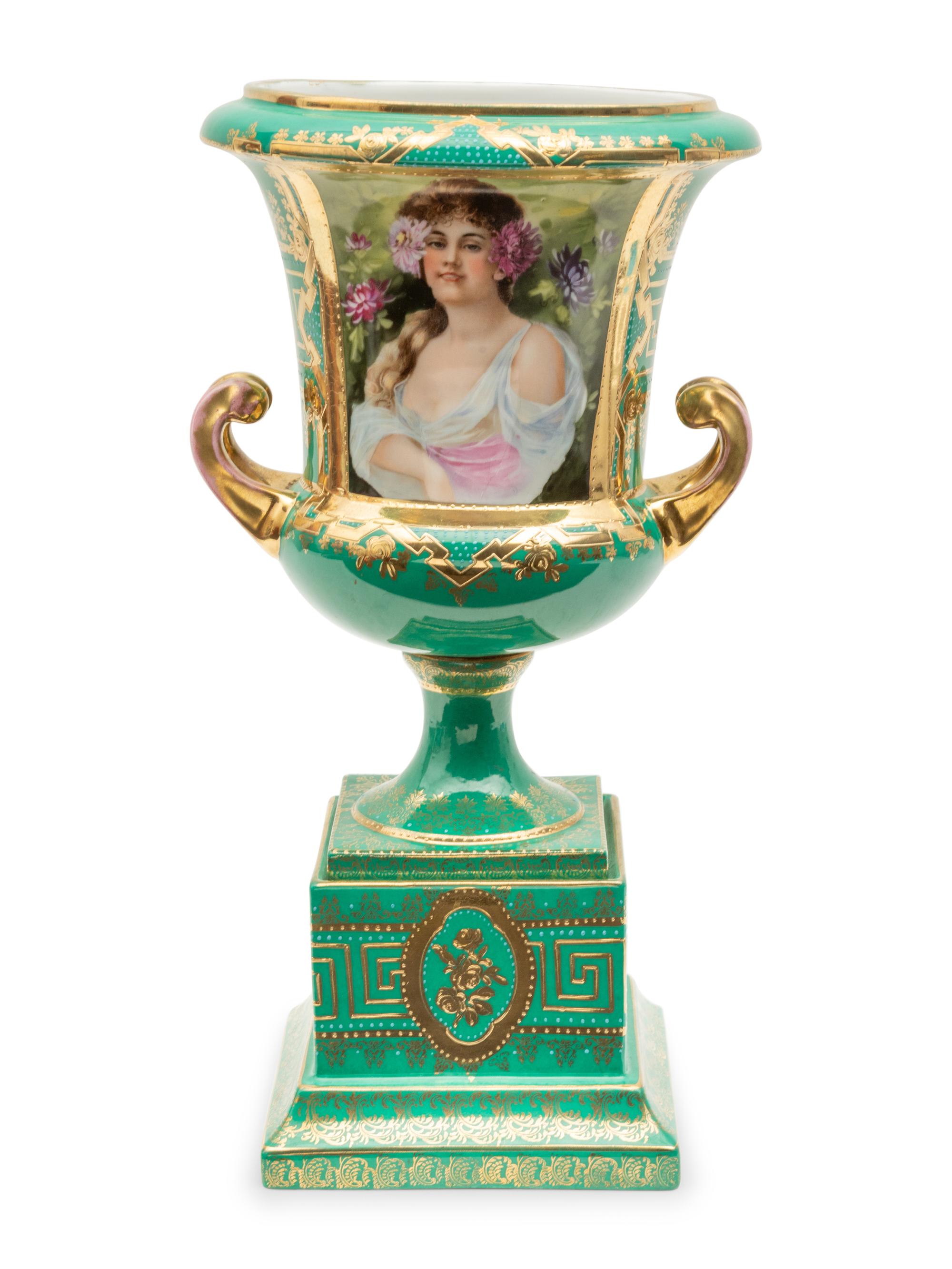 A Vienna Style Porcelain Urn