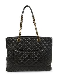 Chanel Quilted Black Leather Tote, 2013