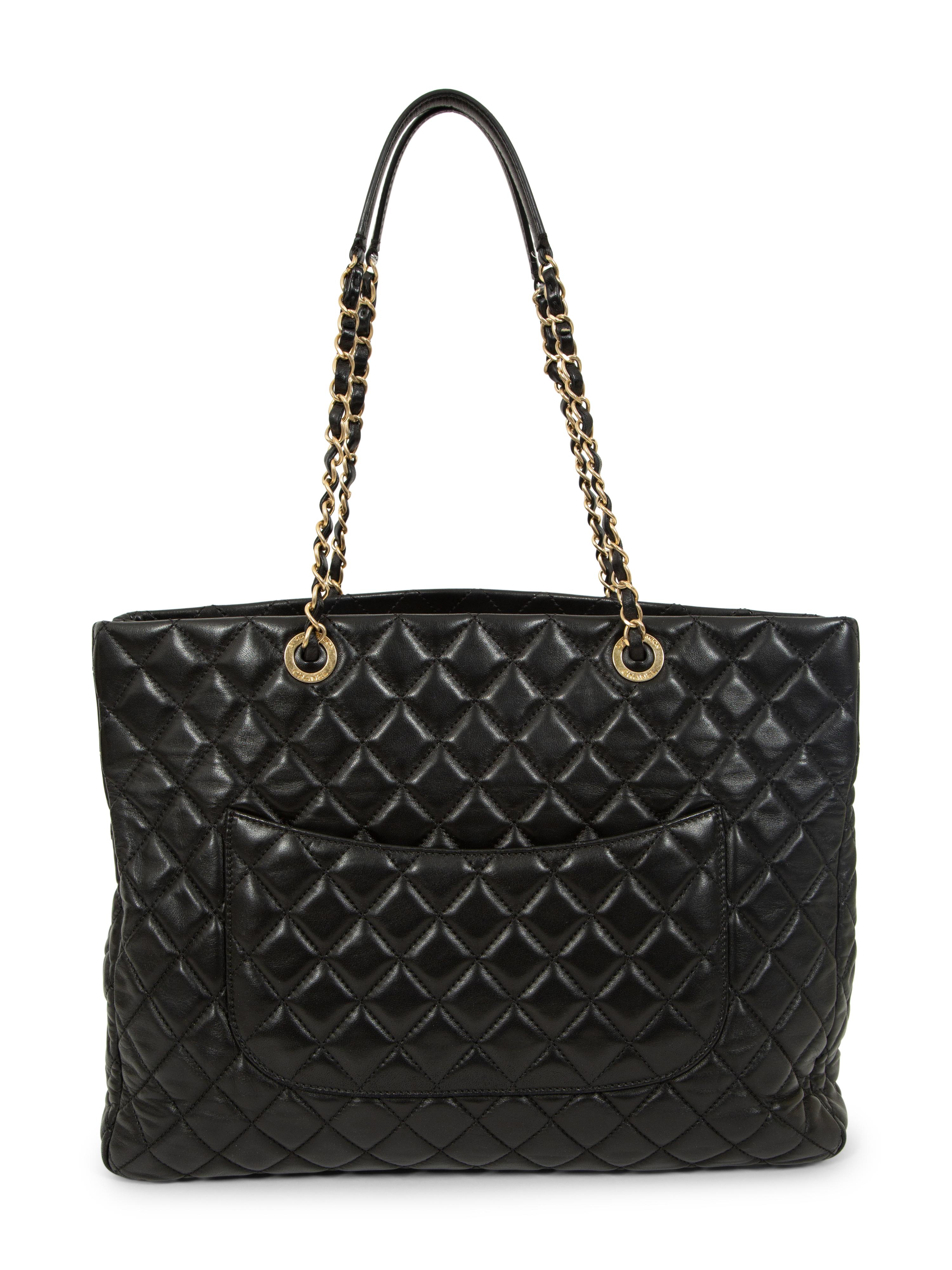 Chanel Quilted Black Leather Tote, 2013