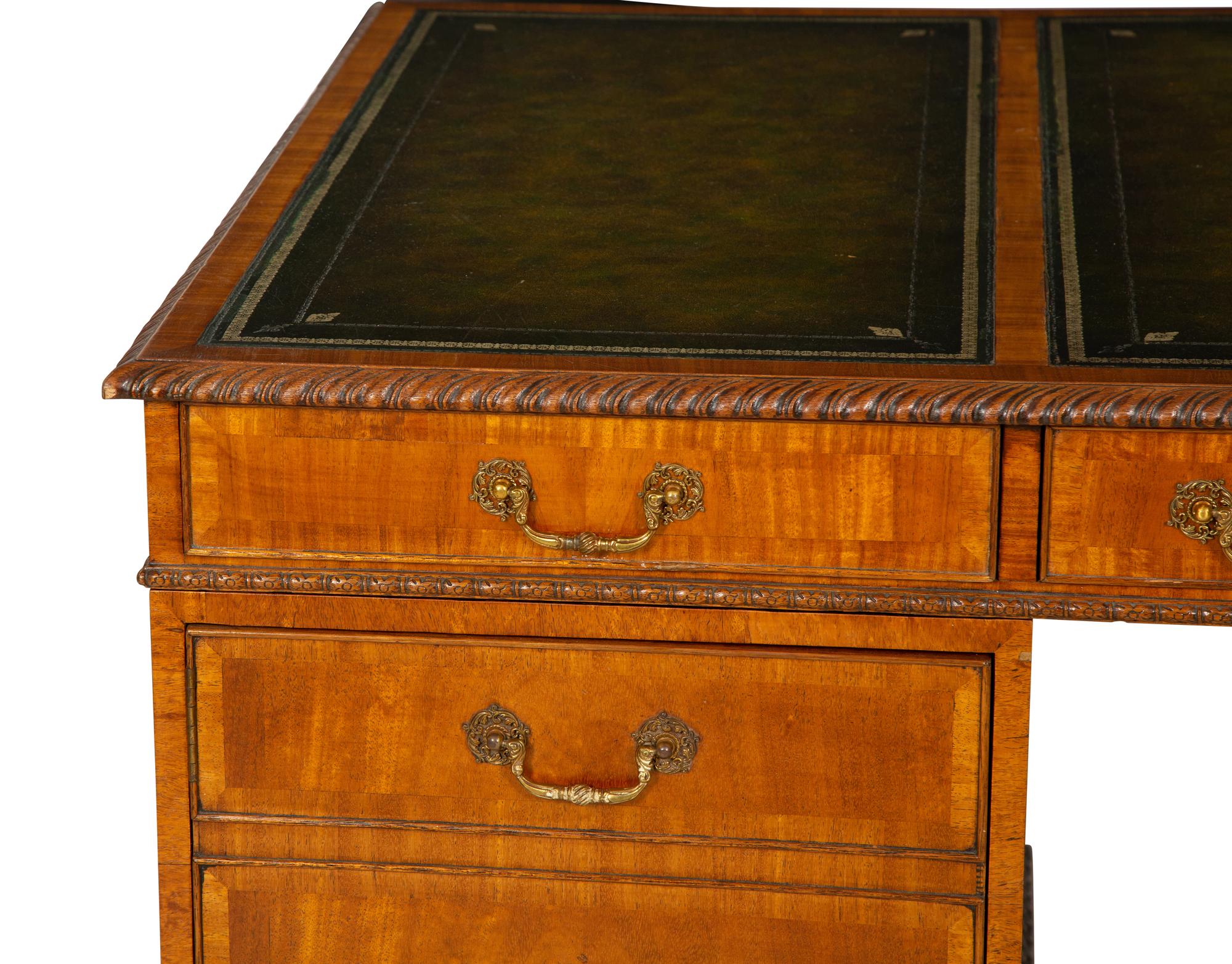 A George III Style Mahogany Partner's Desk