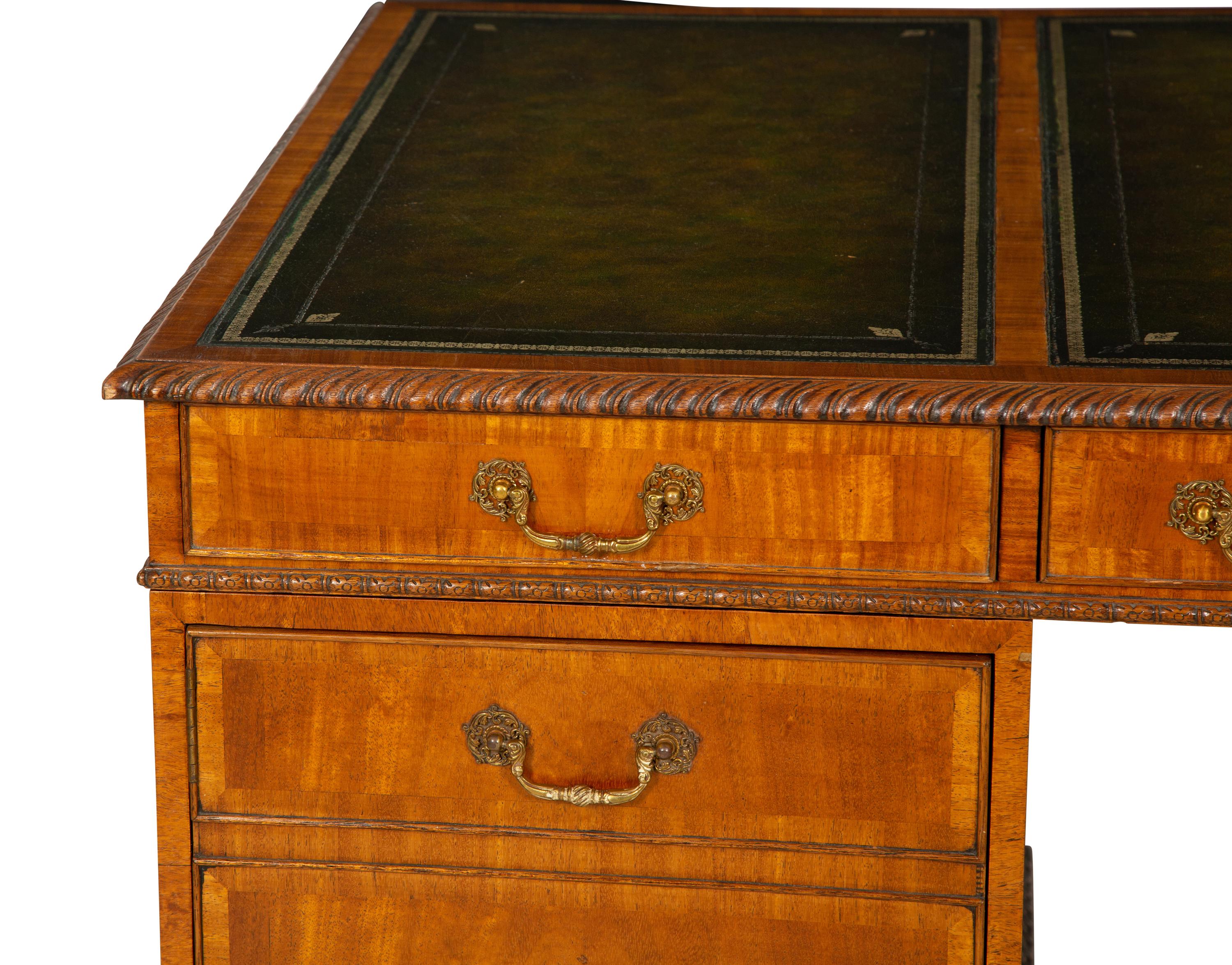 A George III Style Mahogany Partner's Desk