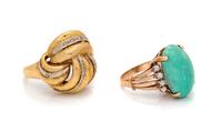 A Collection of 18 Karat Yellow Gold Rings,