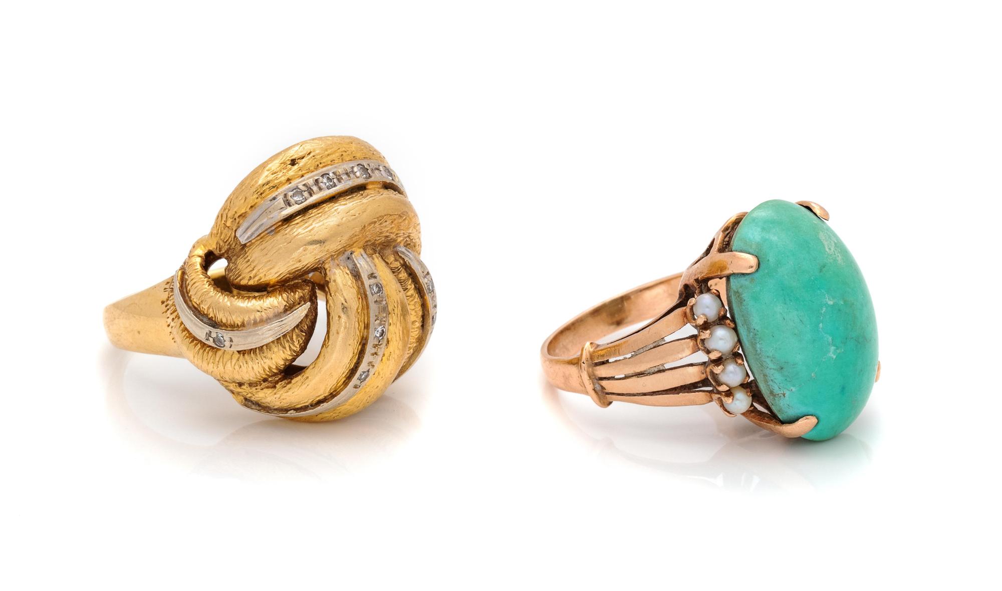 A Collection of 18 Karat Yellow Gold Rings,