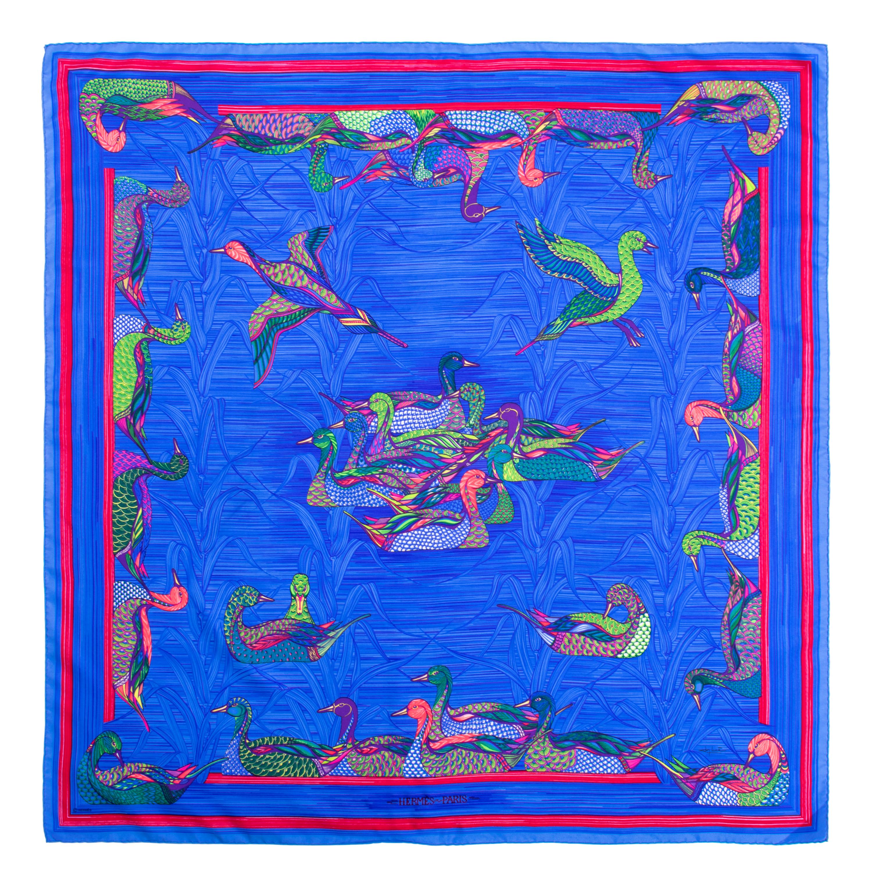 Four Hermès 90cm Silk Scarves