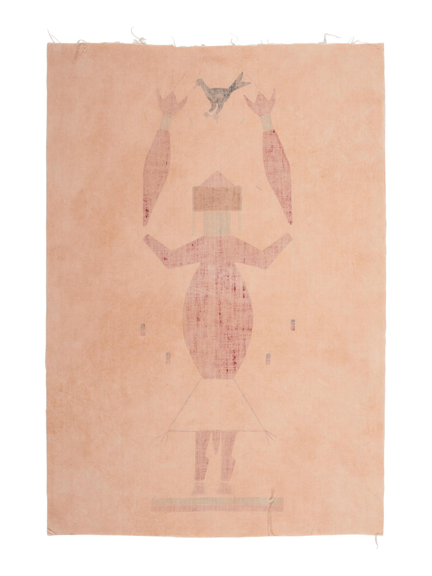 Memory Aide, Figure in Headdress with Bird