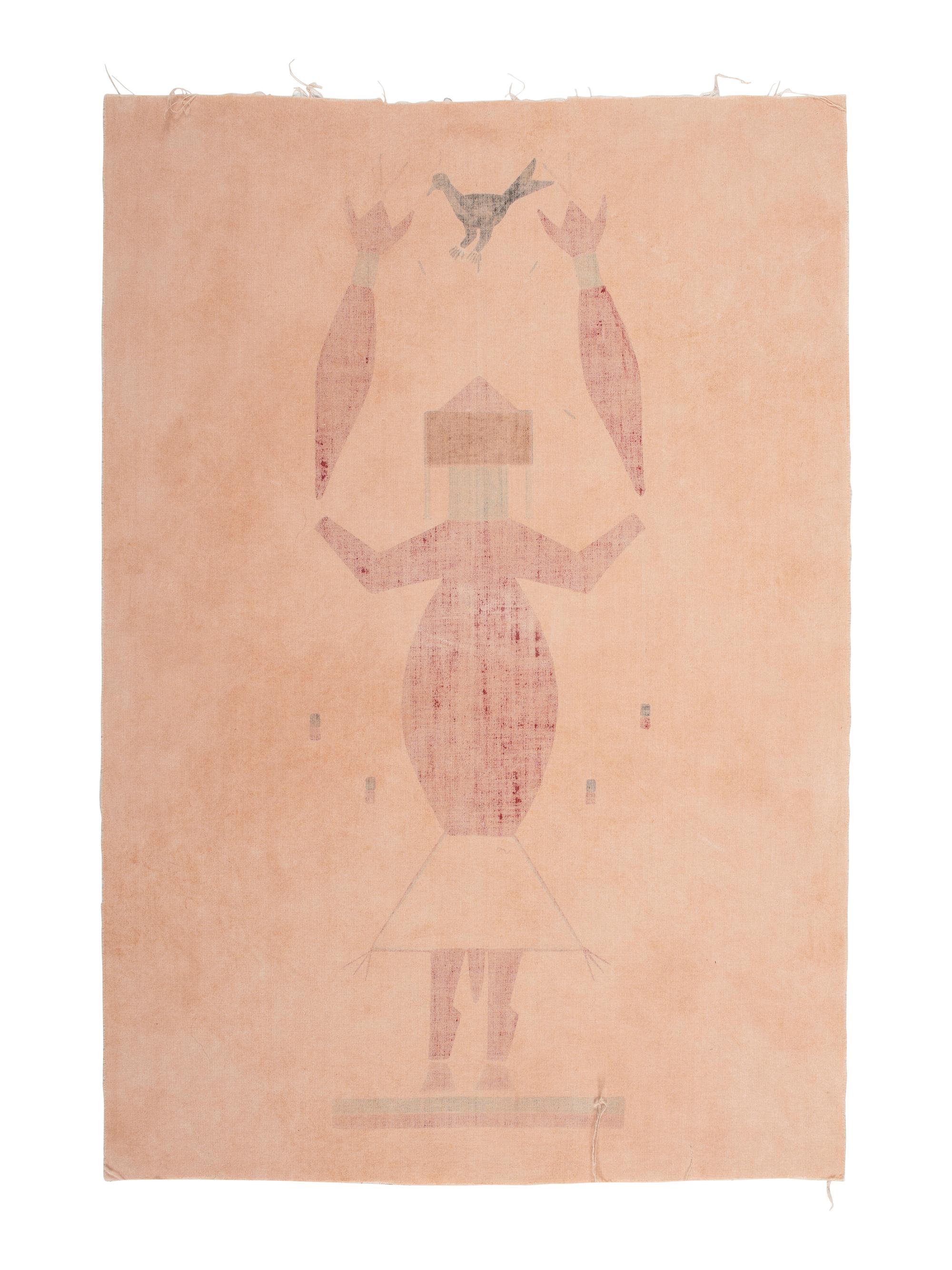 Memory Aide, Figure in Headdress with Bird