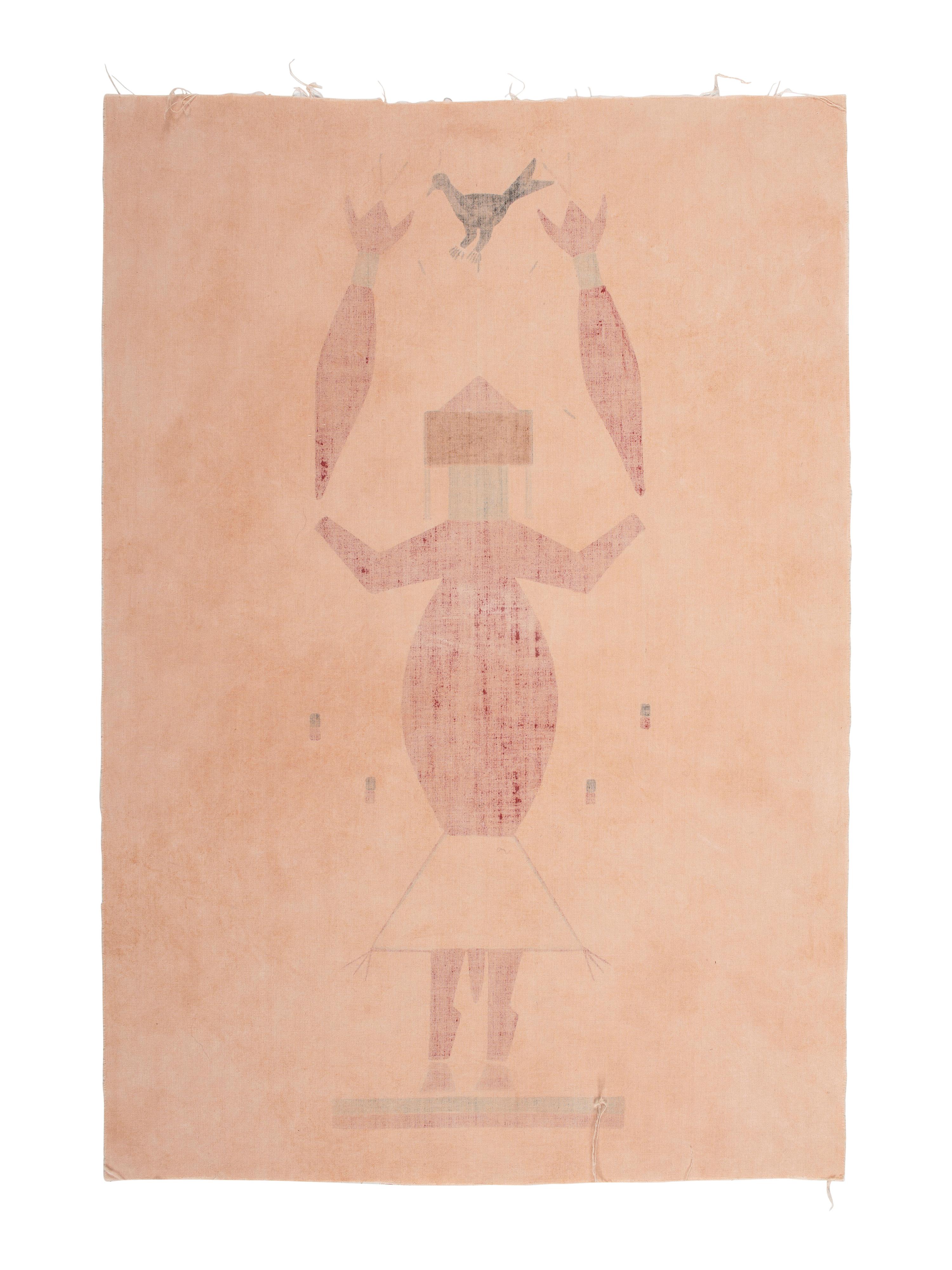 Memory Aide, Figure in Headdress with Bird