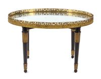 A Neoclassical Style Ebonized Oval Tray Top Table Height 19 1/2 x width 30 1/2 x depth 21 3/4 inches. — 19TH CENTURY