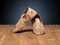 Eastern Sioux Quilled Hide Moccasins