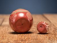 Miniature Polychrome Sgraffito Pottery Seed Jars