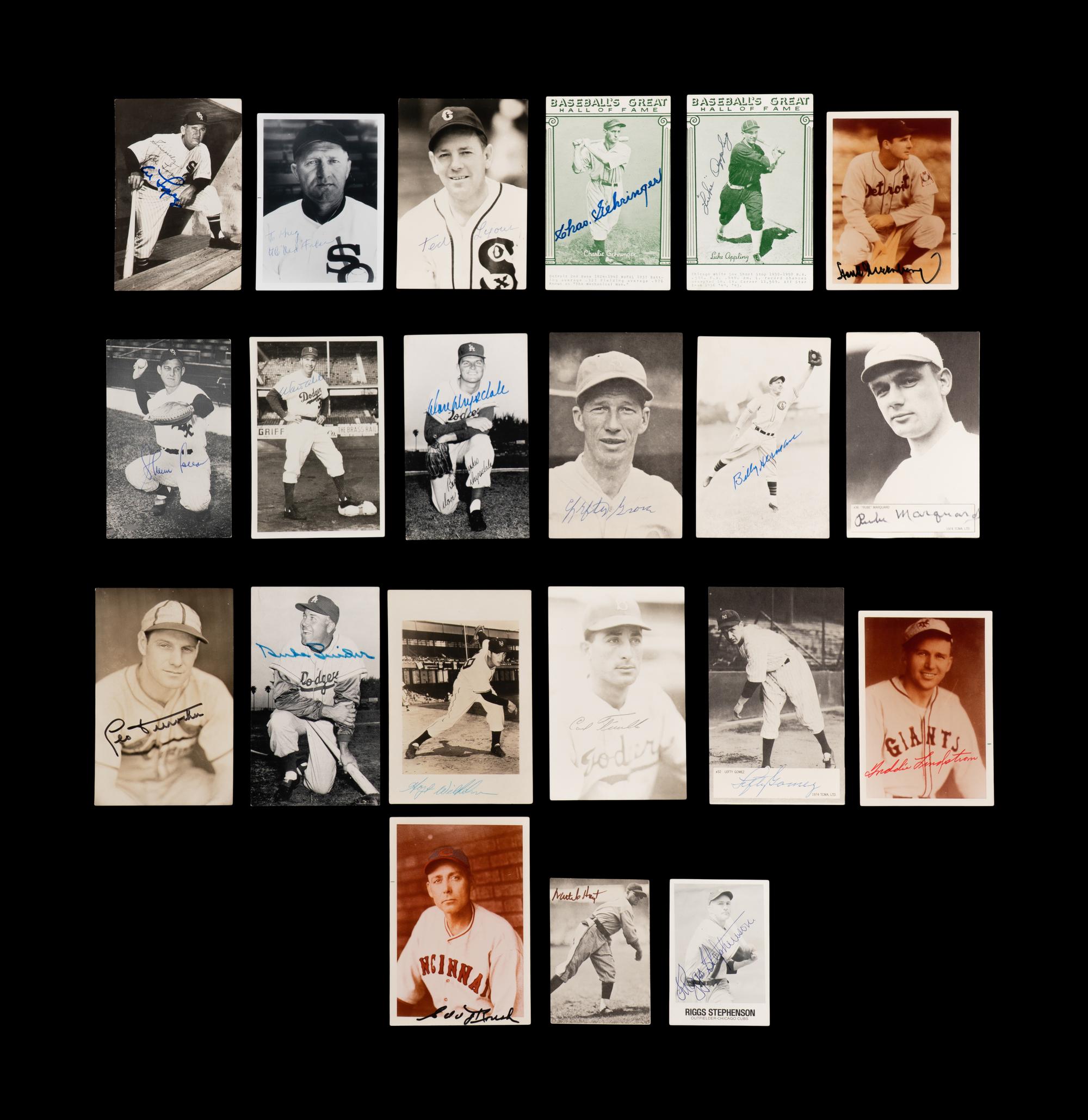 A Large Collection of Vintage Baseball Signed Autograph Postcards and Photos Including Hall of Famers and Notables (Beckett Authentication Services Pre Certified)