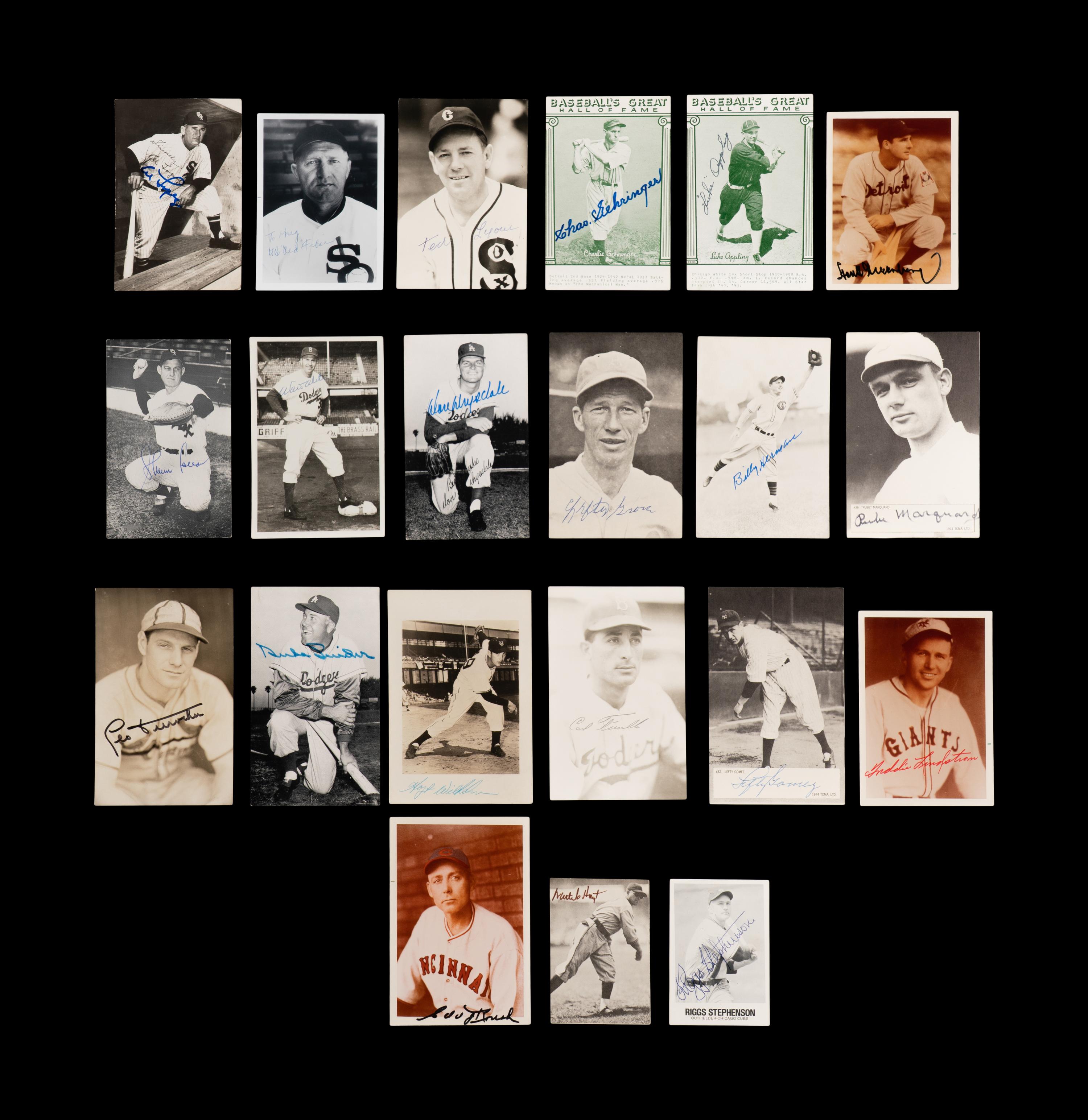 A Large Collection of Vintage Baseball Signed Autograph Postcards and Photos Including Hall of Famers and Notables (Beckett Authentication Services Pre Certified)