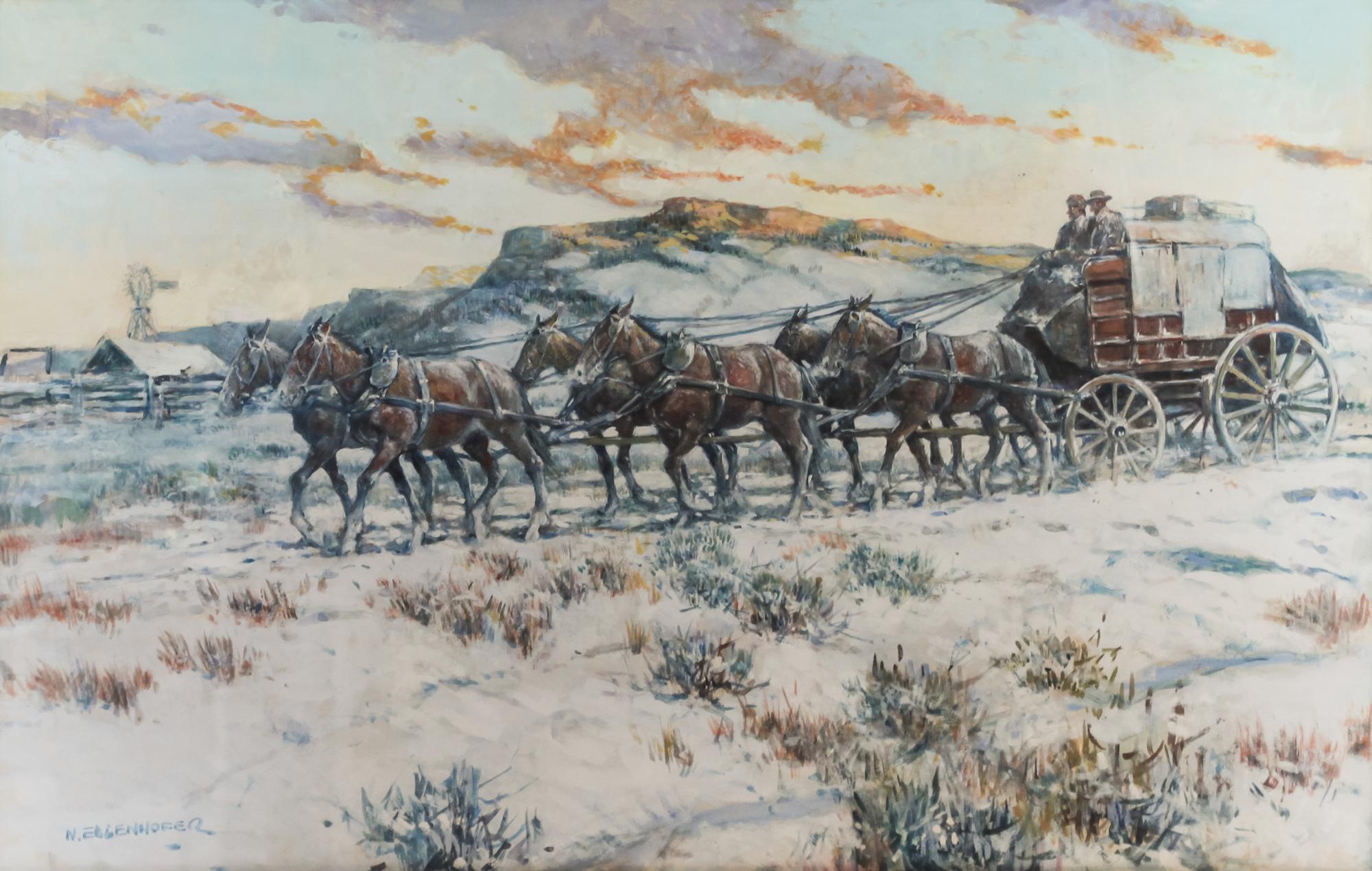 Nick Eggenhofer, (American, 1897-1985), The Last Mile (Cody, Wyoming)