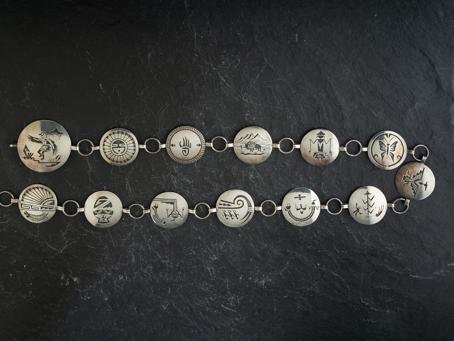 Silver Overlay Necklace and Link Concha Belt
