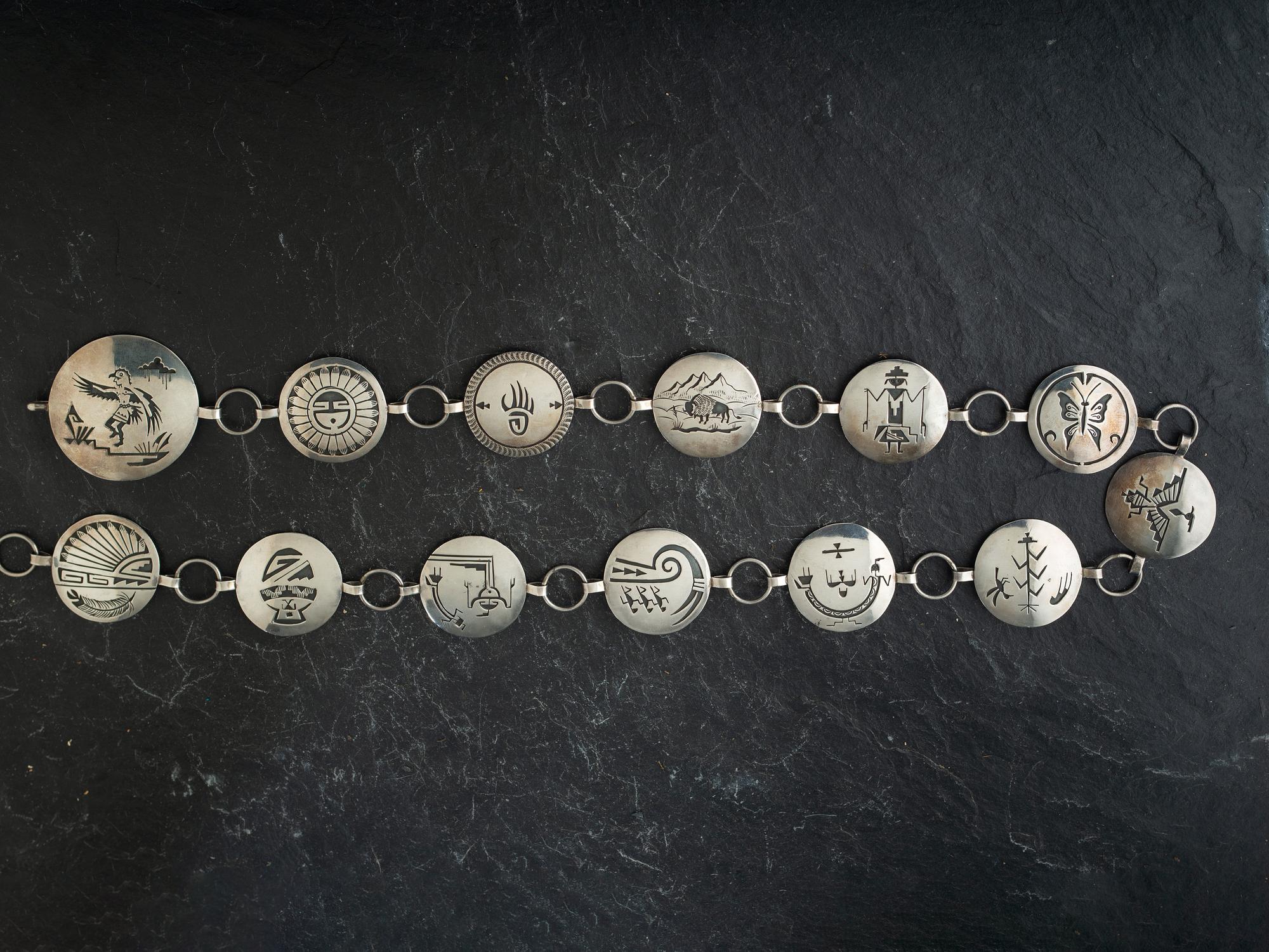 Silver Overlay Necklace and Link Concha Belt