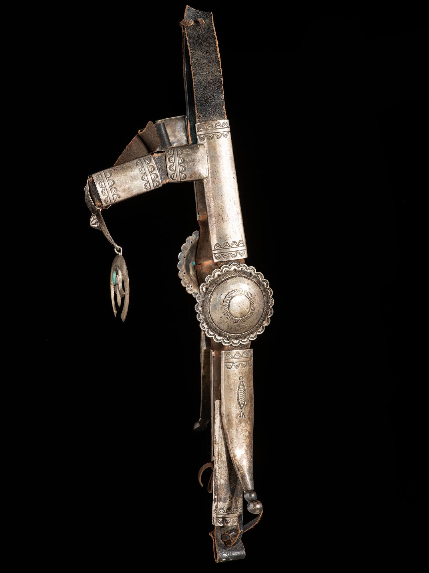 Navajo Stamped Silver Headstall