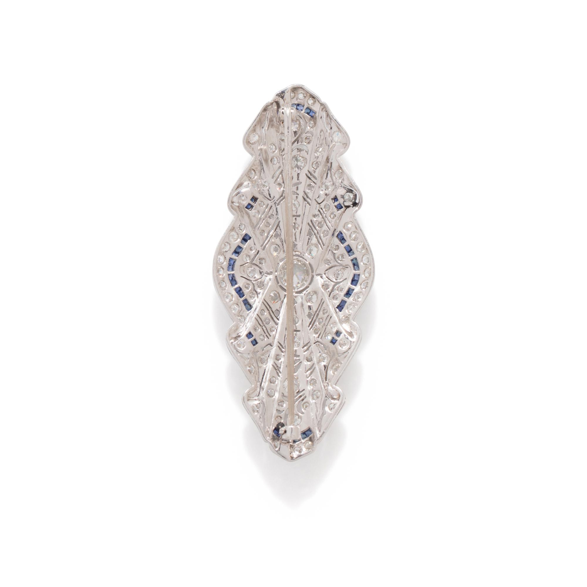 EDWARDIAN, DIAMOND AND SYNTHETIC SAPPHIRE BROOCH