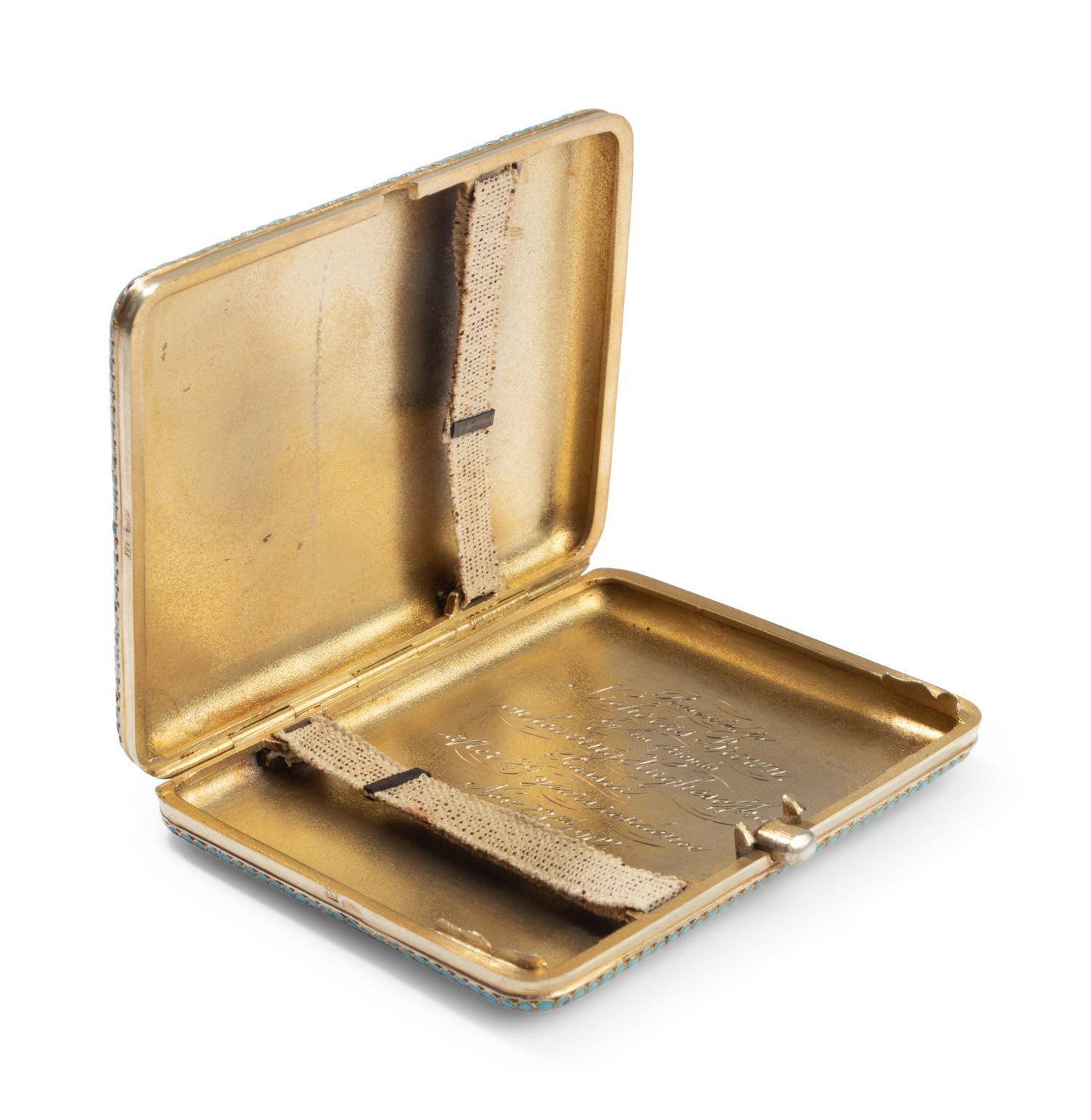 A Russian Silver-Gilt and Enamel Cigarette Case