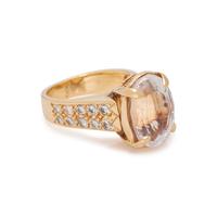 KUNZITE AND DIAMOND RING