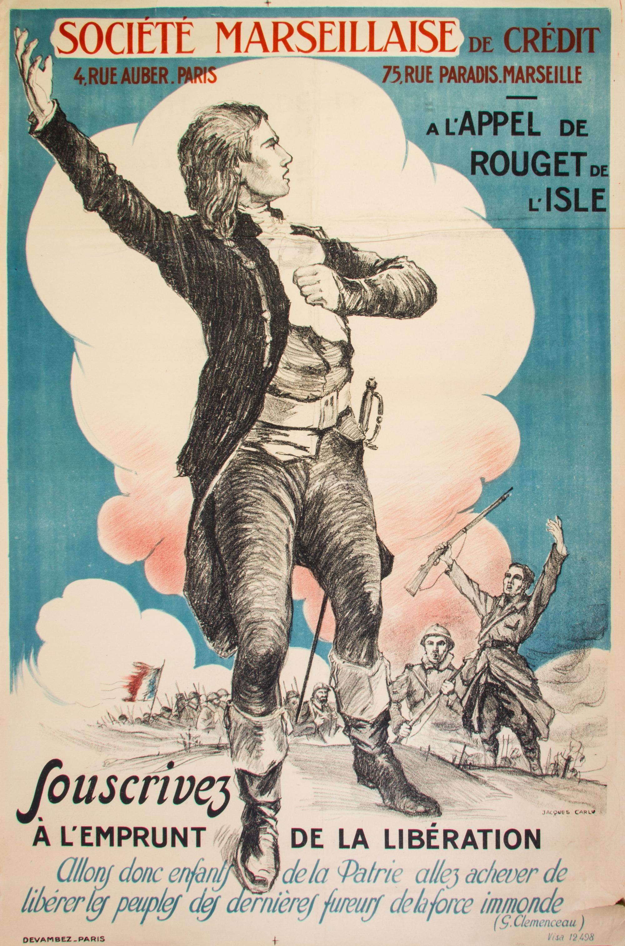 (WWI POSTERS) Four WWI French propaganda posters.