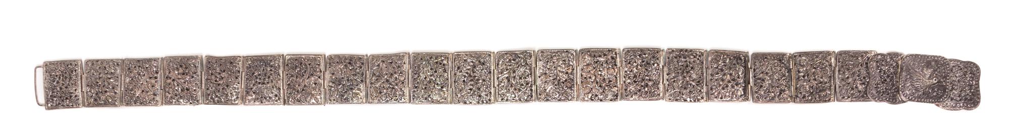 An Indian Silver Belt Length 38 inches.