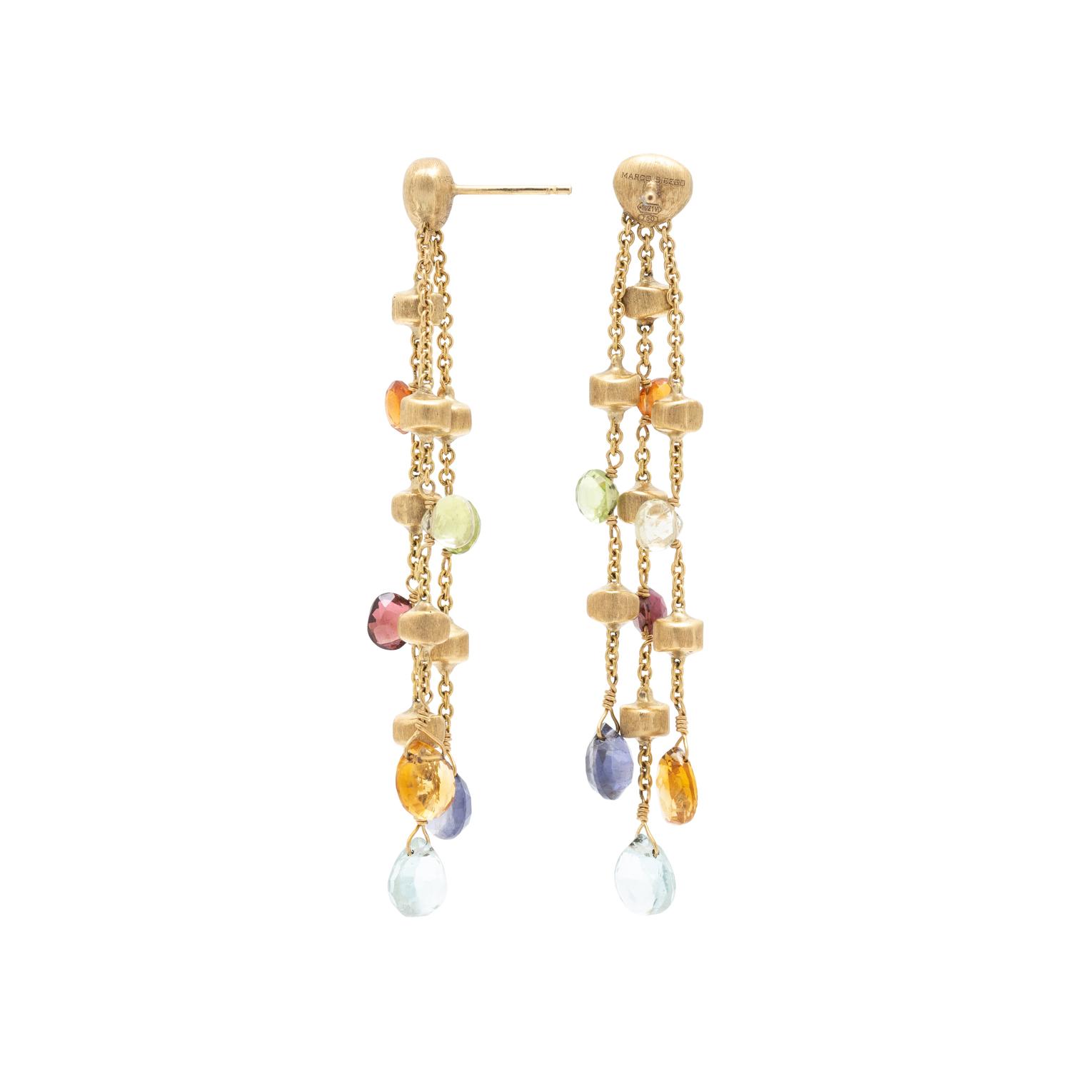 MARCO BICEGO, YELLOW GOLD AND MULTIGEM 'PARADISE' EARRINGS