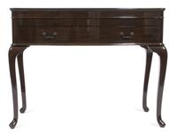 A Queen Anne Style Lacquered Flatware Chest Height 33 x width 32 x depth 20 1/2 inches. — 19TH/20TH CENTURY