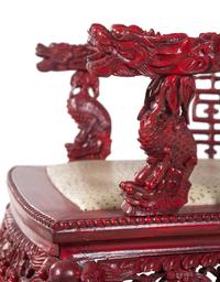 A Pair of Chinese Carved and Painted Wood Chairs