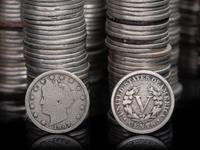 A Large Collection of Liberty Head 5c Coins