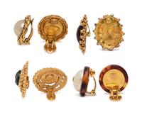 Four Pairs of Designer Ear Clips: Two Chanel, One Yves Saint Laurent, and One Christian Lacroix, 1980-2000s